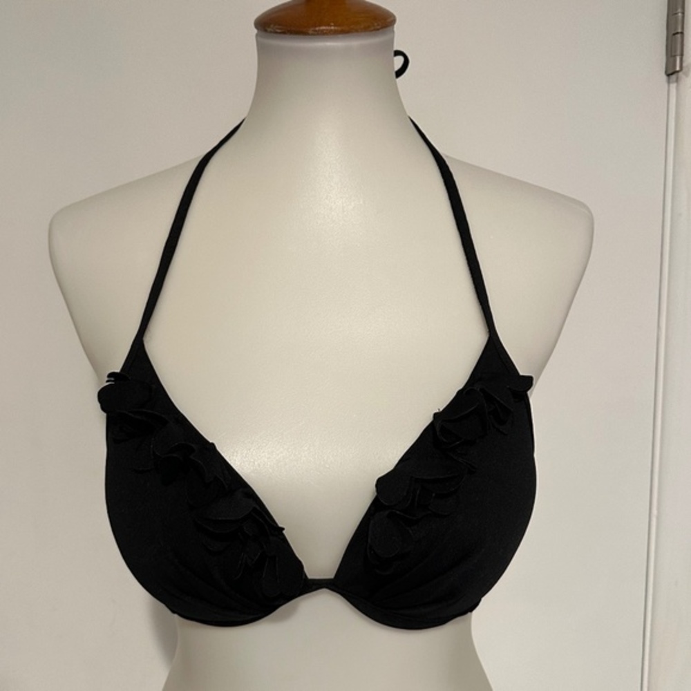 Pacific Blue Basic -Black Bikini Top -Size L.‎